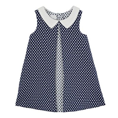 Baby girls' navy spotted dress